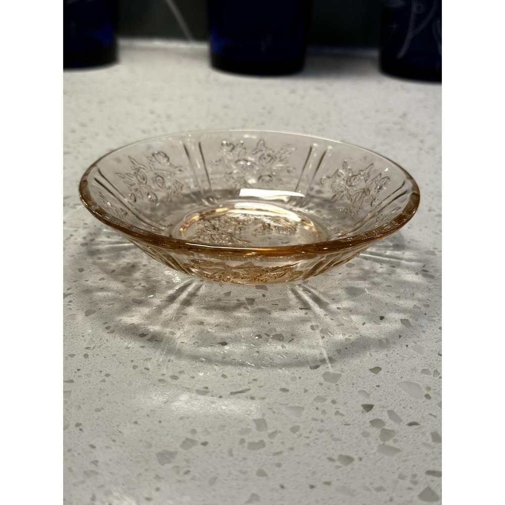 Federal Sharon Cabbage Rose Pink 5" Small Berry Bowl Depression Glass